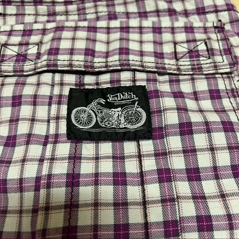 Von Dutch Rare Reversible Cargo Shorts Black / Purple